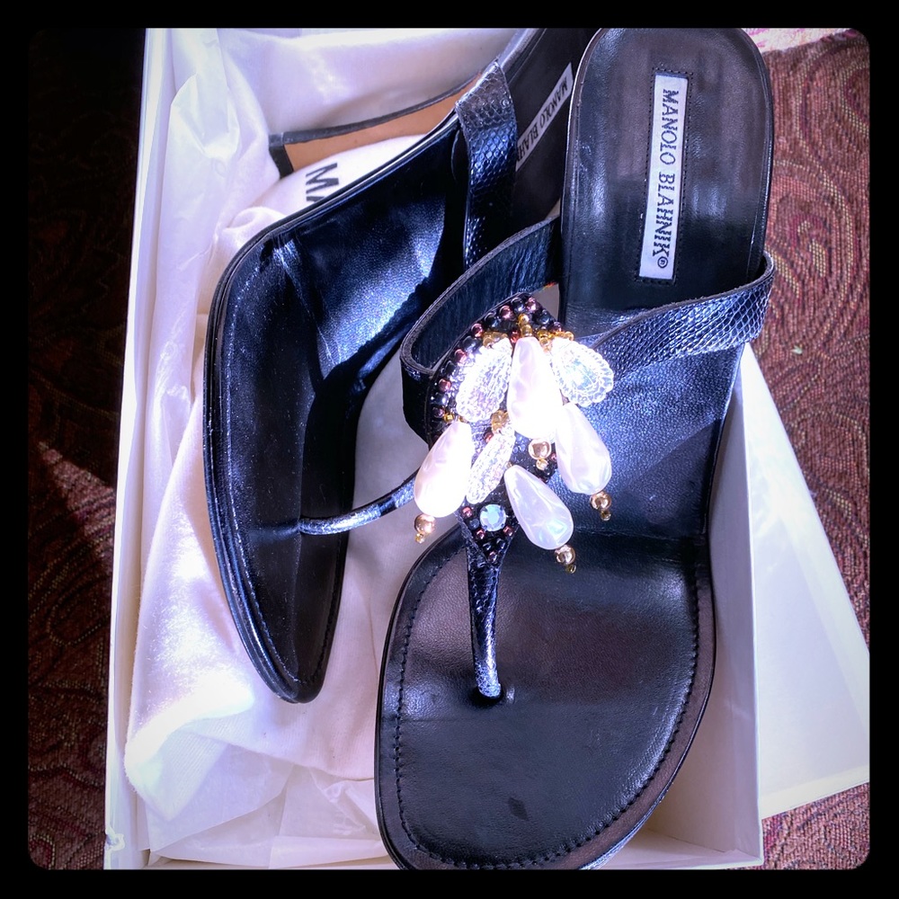 Manolo Blahnik Black High Heel Sandals